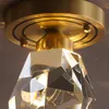 Moderne LED Plafondlamp Luxe Crystal Lamp Gangpad Balkon Garderroom Veranda Corridor Gallery Closet Creative Copper Lighting