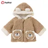 Vinter baby Unisex Raccoon Coat för hooded kläder 210528