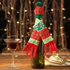 NEUNeuer gestrickter Schalknopf Weinflaschenbezug Weihnachtsschmuck Lebkuchenmann Schneeflocke Baum Schal Hutbezug LLd9691