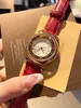 Relógios de marca para mulheres senhora estilo cristal colorido pulseira de couro relógio de pulso de quartzo l45252p