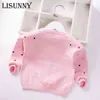 Niñas Cardigan Suéter Otoño Puntos de colores Bebés Niños Algodón Prendas de punto Bebé Top Niños Abrigo Ropa para niños pequeños 0-5y 211106