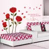 New Removable Red Rose Life Is The Flower Quote Wall Sticker Mural Decal Home Room Art Decor DIY Romantic Delightful 6055 210420