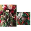 Kerstmis kunstmatige wijngarland 60cm dennenappel rotan ondersteboven xmas boom deur swag krans voordecor 211019