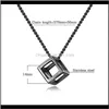 Necklaces & Pendants Jewelry Drop Delivery 2021 Vj Europe Retro Square Hollow Necklace Chain Titanium Steel 3D Pendant Accessories For Men Wo