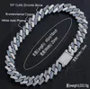 14K wit vergulde blauwe zirkoon 20mm iced zware cubaanse chainbracelet diamant prong link ketting hiphop sieraden 16 inch-24 inch