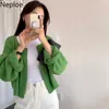 Women's Knits & Tees Neploe Vintage Cardigan Fall Clothing Knitted Cropped Sweater Coat Women Pull Femme Chic Lace Up Loose Korean Sueter To
