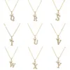 Fashion Alphabet Style Pendant Necklaces Initials A To Z Letters Charm With Artificial Diamonds And Crown Luxurious Gilding Necklace Wholesale