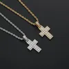 Pendant Necklaces Hip Hop Claw Setting 3A+ CZ Stone Bling Iced Out Little Cross Pendants For Men Rapper Jewelry Gift