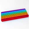 Incroyable!!! Fidget Toys Reliver Stress Party Cadeaux Forme de clavier avec lettres Rainbow Push It Bubble Antistress Sensory Toy Bureau Squeeze Jeu de société EN STOCK
