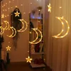 Strängar 3.5 m fairy String Light Led Star Moon Icicle Lamps Curtain Decoration Garland Christmas Holiday Home Year Wedding EU 220V