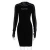 Woman Sexy Bodycon Long Sleeve Goth Dress Winter Y2k Dresses For Women Party Night Club Punk Black Clothes D0A3410A 210712