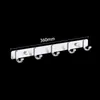 Hooks Rails Ruimte Aluminium Bar Coat Hoed Kleding Raad Rack Wall Monted 5 Hanger Organizer voor badkamer keuken