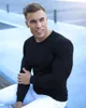 Frühling Herbst Mode Sport Pullover Männer Langarm Pullover Mann Oansatz Slim Fit Pullover Gym Fitness Stricken Tops männer