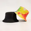 Zomer emmer hoed hiphop heren tie-dye kleur visser caps streetwear unisex dubbelzijdige hoeden voor vrouwen strand cap Panama xDJ060
