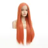 Rak syntetisk lacefrontal peruk simulering mänskliga hår spets fram peruker 12 ~ 26 inches orange perruques de cheveux funeins 19325-2313