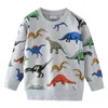 Baby Boys Manga Longa Dinossauros De Camisolas De Algodão Crianças Roupas Impresso T Tops da Criança Para Crianças Boy Tees 210529