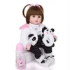 Limited Collection Reborn Reborn Baby Doll Ткань Тело Фаршированные Живые младенцы Живая Кукла Косплей Panda Игрушка для Малышей День Рождения q0910