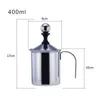 Manual Milk Frother Coffeware Sets Stainless Steel Hand Pump Creamer Double Mesh Coffee Milks Foam Frothing Pitcher Froth Foamer Cup