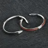 Bracelet en acier inoxydable 316l pour hommes, bracelet ouvert, bracelet géométrique en acier titane, bracelets de 18cm, bracelet en cuir Q0717