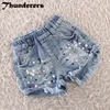 Girls Shorts Summer Jeans Pants with Belt for Baby Girl 100% Cotton High Quality Brand Kids Lovely 210723