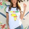 Africa Map Graphic T Shirt for Women Harajuku African Heritage Female T-shirts Afro Word Print White tshirt Fashion Clothes Tops X0628