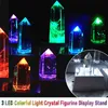 3 LED'ler Aydınlık Taban Işık Kristal Cam Şeffaf Nesneler Ekran Renkli Kare Kristal Heykelcik Ekran Standı Tabanı