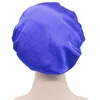 Solid Color Silk Satin Night Hat Hair Care Accessories Women Head Cover Sleep Caps Bonnet 10pcs9092559