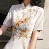 Летняя досная длина молодой китайский стиль платье офис леди без рукавов колена V-образным вырезом 110416