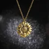 Du är mitt solskenblomma Halsband för kvinnor Öppna Locket Sunflower Pendant