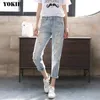 Hole Ripped Cut Out Sexy Jean Pants women Plus Size Light Blue Denim Women Jeans Arrival Washing Jean Boyfriend Pants 210519