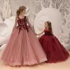 Moda Kwiat Girl Wedding Party Tutu Sukienki Wysokiej Jakości Dzieci Balowa Suknia Koronkowa Princess Dress