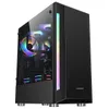 GAMEKM Desktop Computer Case ATX/M-ATX/ITX Acrylic Side Panel Water Cooling Dustproof RGB Gaming PC Shell for - Black