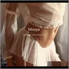 Womens Sleepwear White Sexy Pajama Sheer Long Sleeve Tops Ruffles Shorts Underwear Set Screen Lace Temptation Home Clothes Asakn 2Xwdd