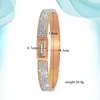 Bangle rostfritt stål armband full diamant baguette roterande spänne handarmband vackert utformad för kvinnor flickor fest gåvor