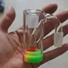 Bong en verre transparent à haute teneur en borosilicate Collecteur de fumée externe Pipe à eau Bongs Accessoires Narguilés avec couleurs Plate-forme pétrolière en silicone pour fumer \