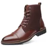 botte en cuir de luxe homme hiver laine chaussures intérieure anti-dérapant père bottines imperméable homme neige robe chaussure