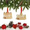 Ornements d'arbre de Noël Ornements Pine Branche Pendentif Vaccin Famille Crafts en bois DIY Décorations Fournitures 211105