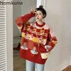 Nomikuma Pullover Jumper Herbst Winter Retro Tops Niedlichen Cartoon Jacquard Lose Langarm Pullover Frauen Ropa Mujer 3d537 210514