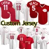 Joey Votto Maglie da baseball rosse Barry Larkin Johnny Panchina Eugenio Suarez Moustakas Maglia personalizzata