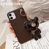 iPhone 15のデザイナーiPhone電話ケース15 14 13 12 11 Pro Maxury Purse with Cute Bear Bracelet 18 17 15pro 14pro 13pro 12pro x xs xsmax 7 8プラスロゴボックス付きケース