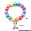 Multi Candy Beads Kids Lucky Smycken Armband Lyckliga Barn Tecknade Mermaid Charms Armband Kid Present M3926