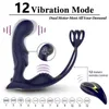 Nxy vibrateurs mâle stimulateur de prostate Massage vibrateur bout à bout Amal Plug Silicone masseur intelligent double anneaux retarder l'éjaculation jouets sexuels pour hommes 1210