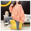 H.SA Women Casual Sweater and Pullovers Pearl Beading Appliques Circle Knitwear Pull Jumpers christmas Female Cothes 210417