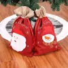 Sacchetti regalo di caramelle con coulisse natalizia Pupazzo di neve Sacco di Babbo Natale Zaino Forniture per feste di Capodanno di Natale Bomboniere 55 * 32 cm JJB11262
