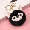 Schöne Pailletten Ohr Fuchs Schlüsselanhänger Für Mädchen Junge Flauschigen Gefälschte Tier Pelz Ball Pompon Schlüssel Kette Charme Frauen Tasche Schlüssel ring Lehrer Geschenk