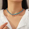 Moda Boho Beads Gargantilha Colares Womens Bohemian Chain Chain Candy Color Liga Star Lua Pingente Colar Jóias Para Meninas