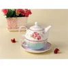 British creative tea coffee ceramic kettle flower set child mother one-person cup pot belt filter hole