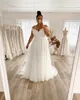 2022 Plus Size Wedding Dress A Line Off The Shoulder Lace Big Bridal Gowns Appliques Zip Back Gorgeous Lady Marriage Dresses White Ivory