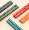 Premium återanvändbar multicolour ätpinnar sushi japanska matt anti-slip chop pinnar chopstick xb