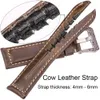 Cowhide 시계 스트랩 팔찌 20mm 22mm 24mm 26mm 4color 여자 남성 진정한 가죽 watchbands 시계 액세서리 262o